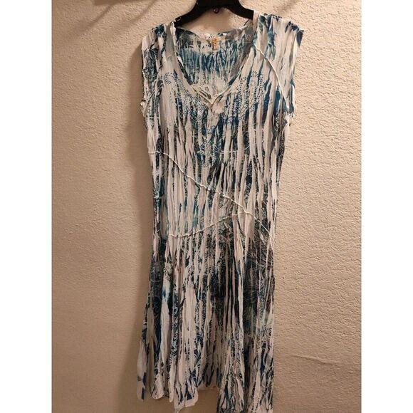 Reba Cover Maxi Vacation Resort Dress See Through Size Medium Rhinestones - Picture 1 of 6